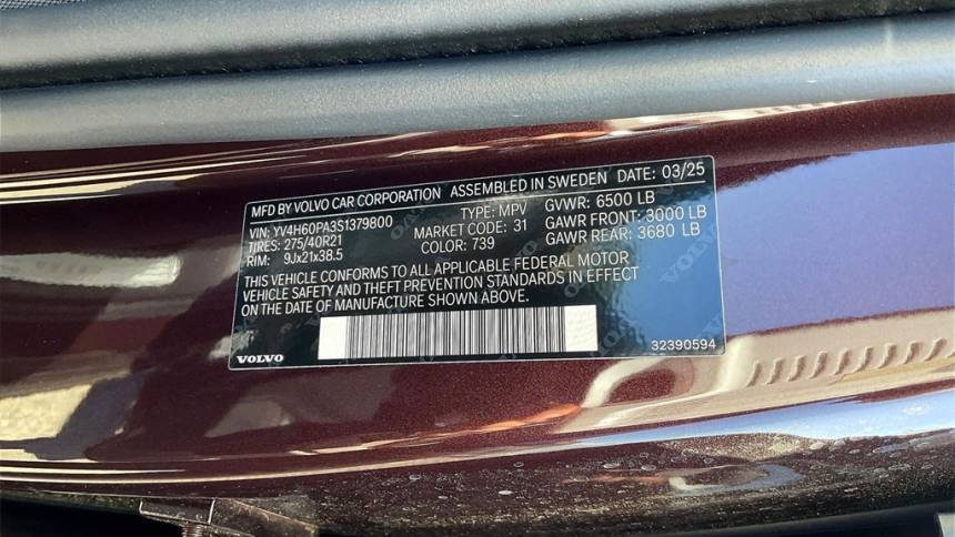 2025 Volvo XC90 YV4H60PA3S1379800