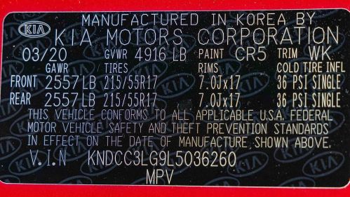 2020 Kia NIRO EV KNDCC3LG9L5036260