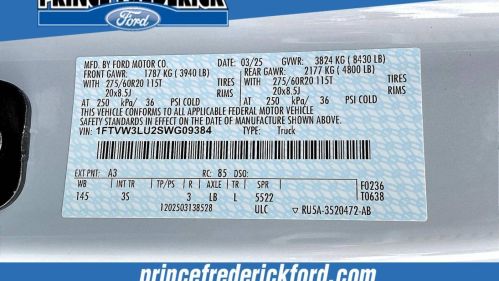 2025 Ford F-150 Lightning 1FTVW3LU2SWG09384