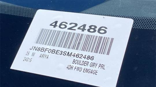 2025 Nissan Ariya JN8BF0BE3SM462486