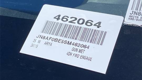 2025 Nissan Ariya JN8AF0BE5SM462064