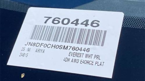2025 Nissan Ariya JN8DF0CH0SM760446