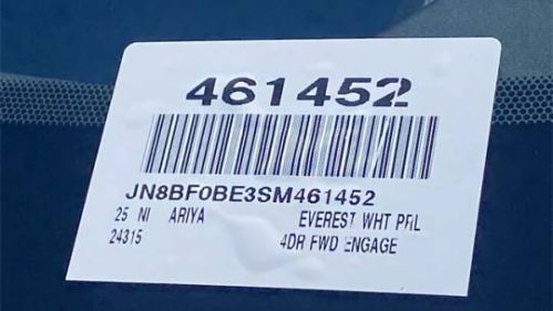 2025 Nissan Ariya JN8BF0BE3SM461452