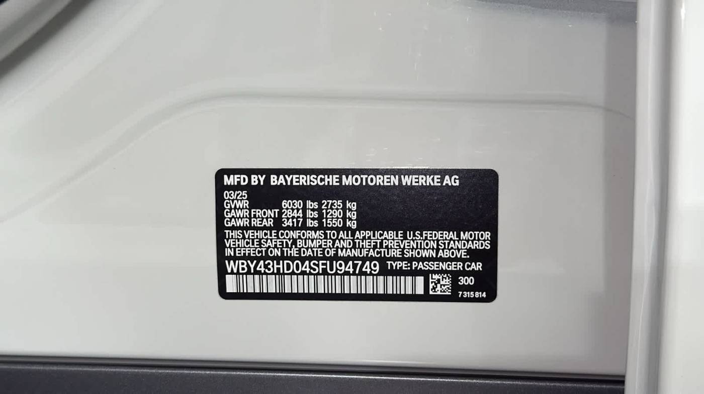 2025 BMW i4 WBY43HD04SFU94749