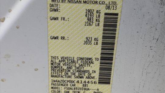 2013 Nissan LEAF 1N4AZ0CP0DC414456