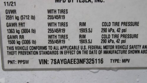 2022 Tesla Model Y 7SAYGAEE3NF325116
