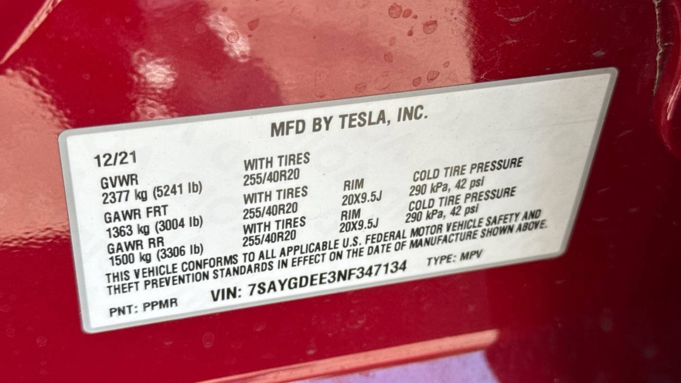 2022 Tesla Model Y 7SAYGDEE3NF347134