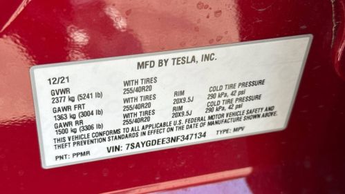 2022 Tesla Model Y 7SAYGDEE3NF347134