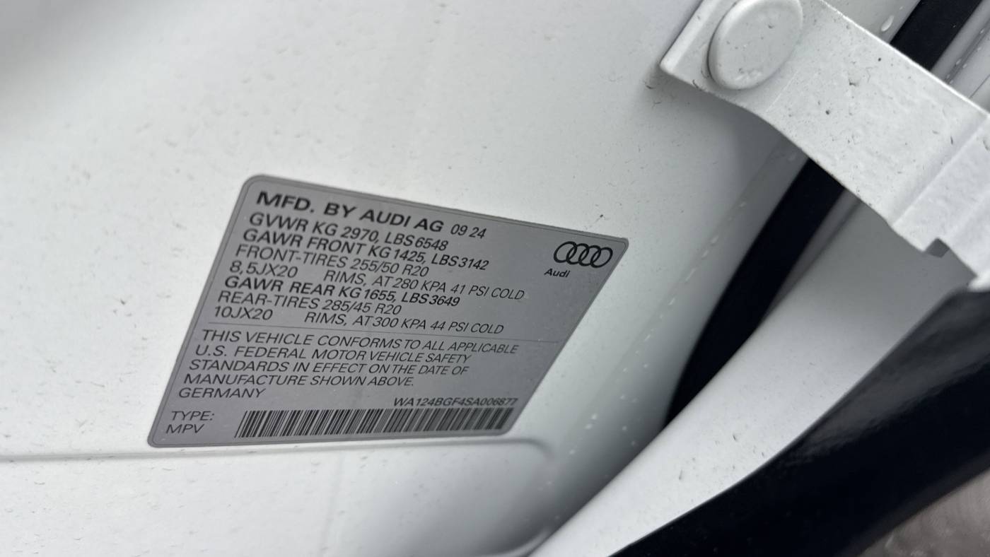 2025 Audi Q6 e-tron WA124BGF4SA006877