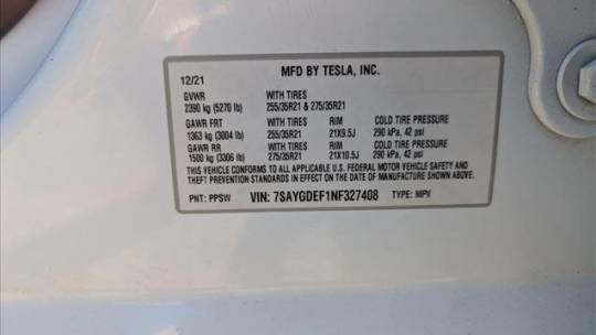 2022 Tesla Model Y 7SAYGDEF1NF327408
