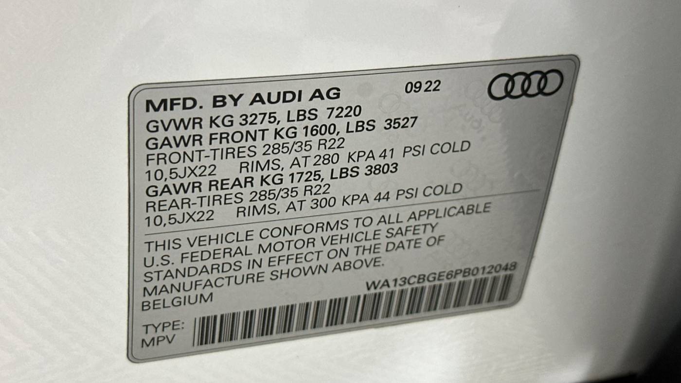 2023 Audi e-tron S WA13CBGE6PB012048