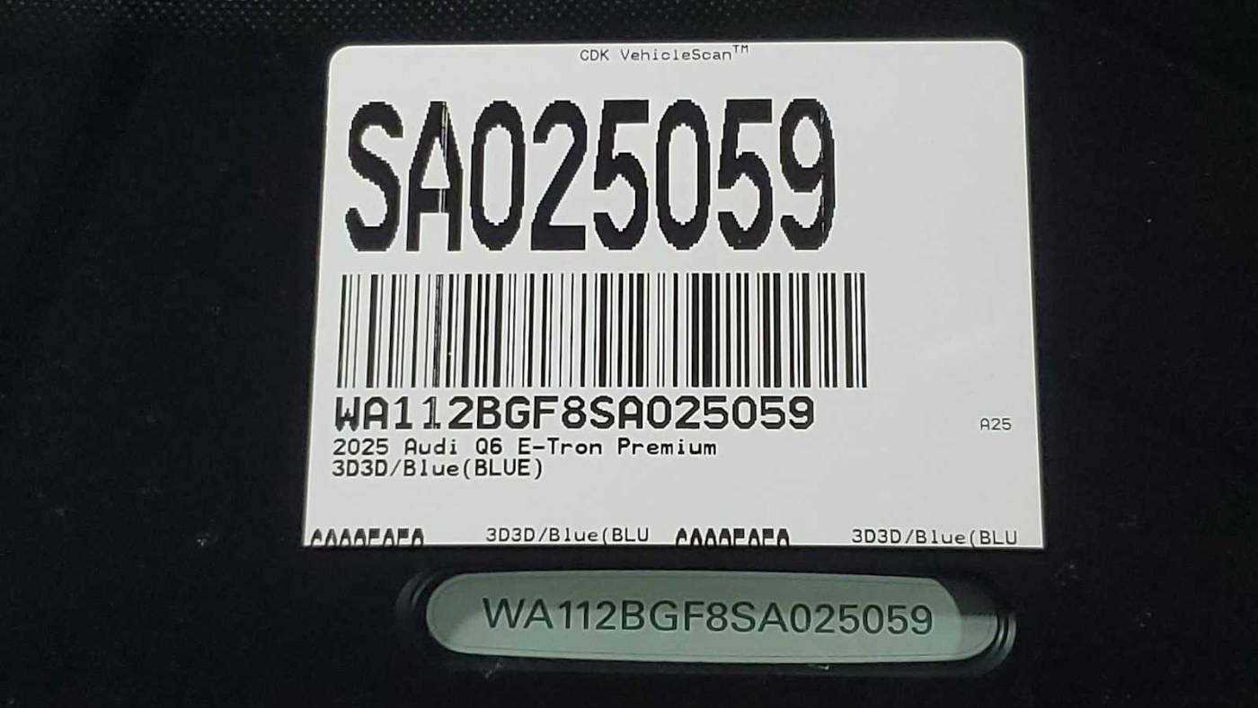 2025 Audi Q6 e-tron WA112BGF8SA025059