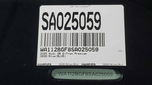 2025 Audi Q6 e-tron WA112BGF8SA025059