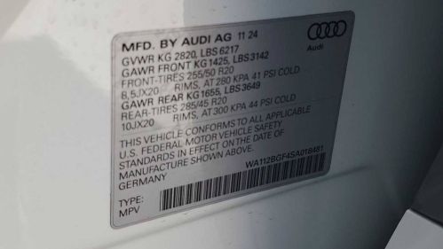2025 Audi Q6 e-tron WA112BGF4SA018481