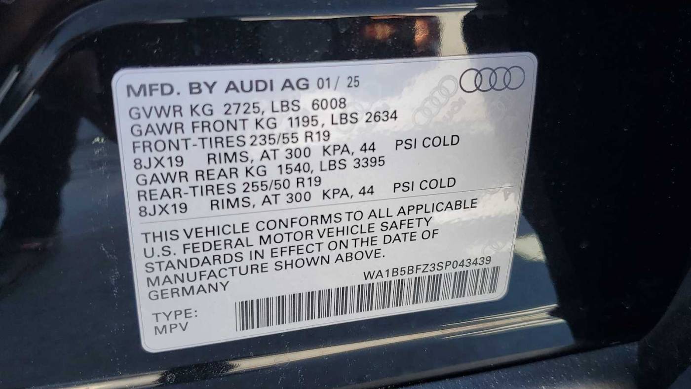 2025 Audi Q4 e-tron WA1B5BFZ3SP043439