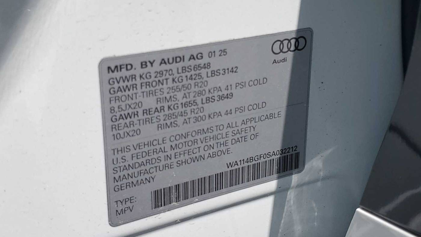 2025 Audi Q6 e-tron WA114BGF0SA032212