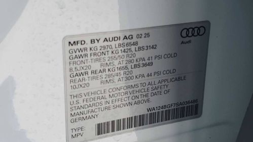 2025 Audi Q6 e-tron WA124BGF7SA036486