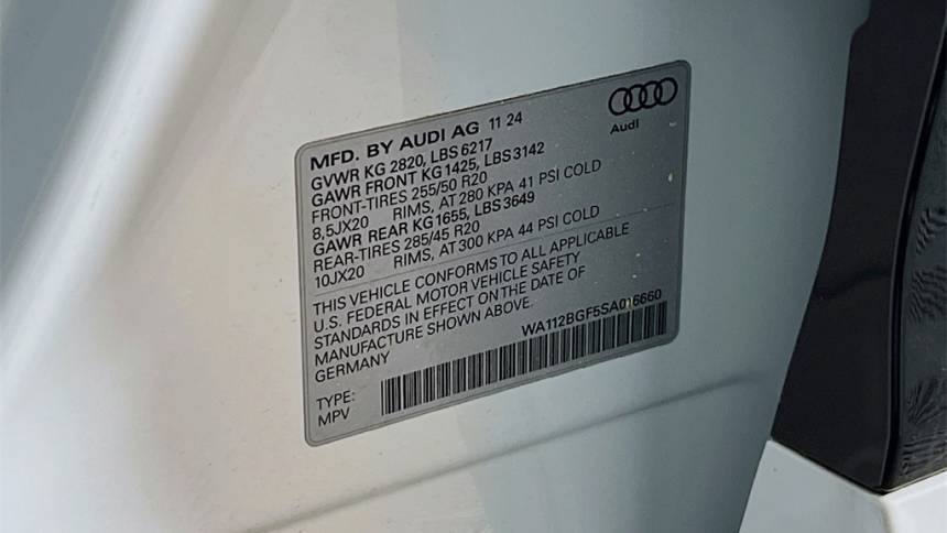 2025 Audi Q6 e-tron WA112BGF5SA016660