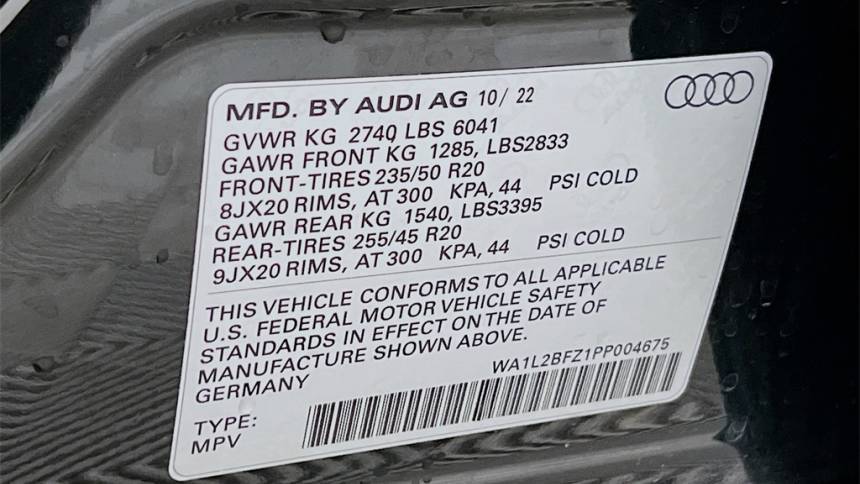 2023 Audi Q4 e-tron WA1L2BFZ1PP004675